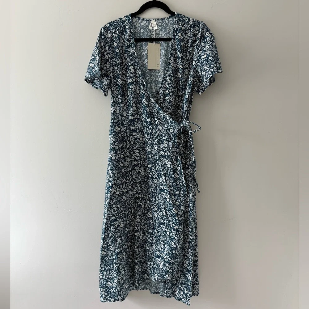 Pact Organic Cotton Cafe Crepe Wrap Dress - Picture 2 of 8